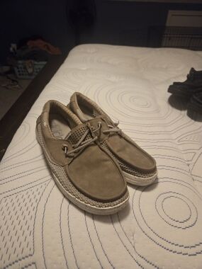 Hey Dude Men's Taupe Slip-On Loafers with Perforated Tongue